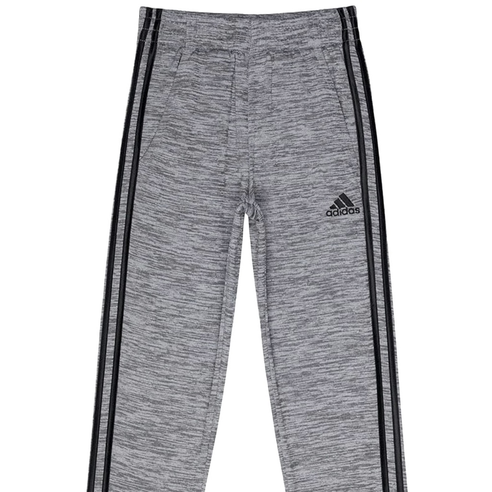ADIDAS Boys Lightweight Fleece Lined Heather Grey Performance Pants-Sz L (14/16)